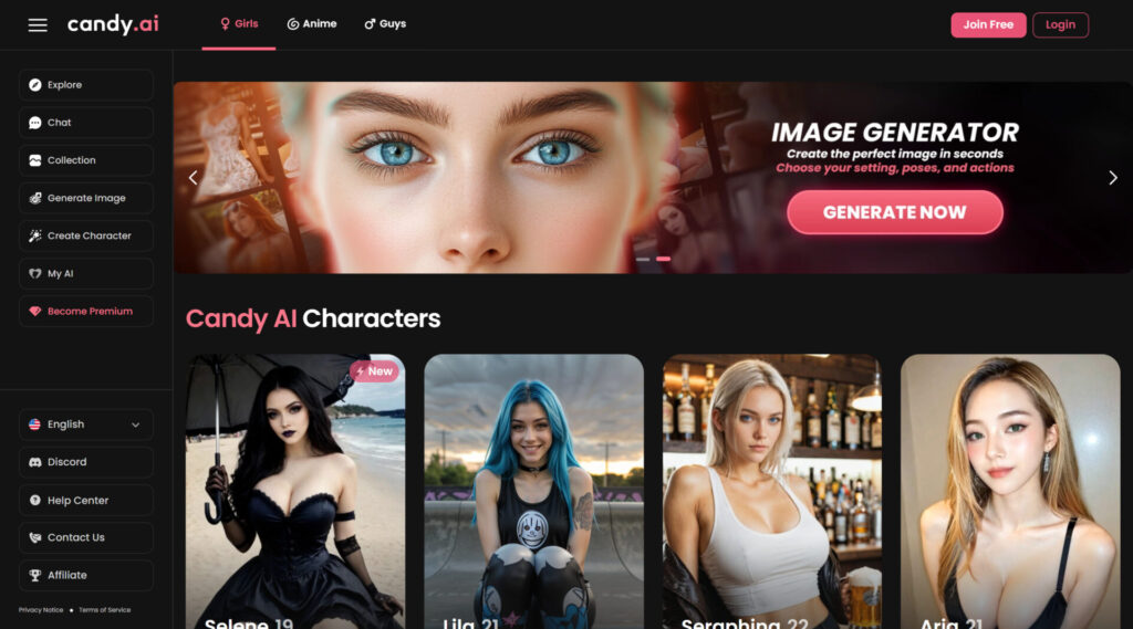 candy.ai homepage