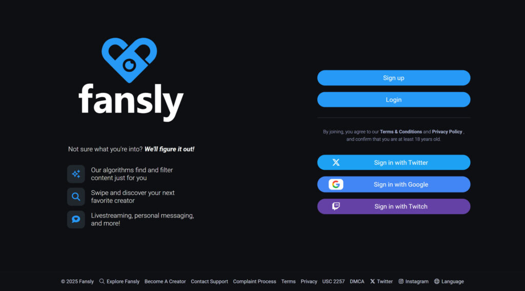 fansly homepage