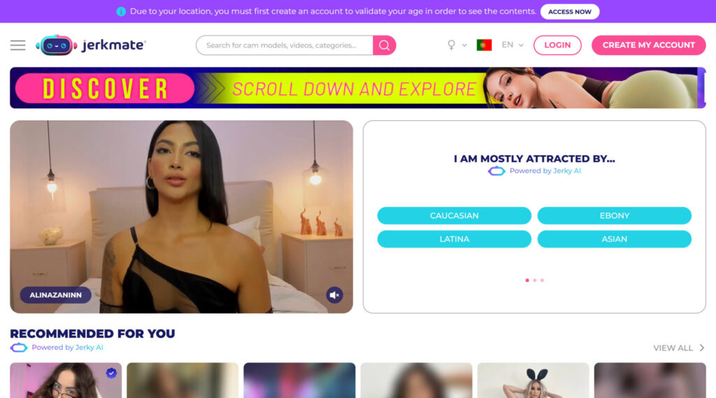 Jerkmate.com Homepage