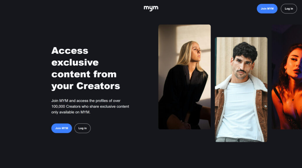 mym.fans homepage